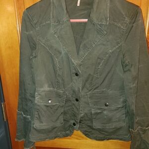 Free People Dark Green Women's Military Blazer XS